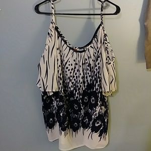 Strap and off shoulder floral top